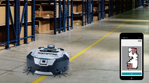 倉庫の掃除ロボット RC300DZ マッピングの様子イメージ