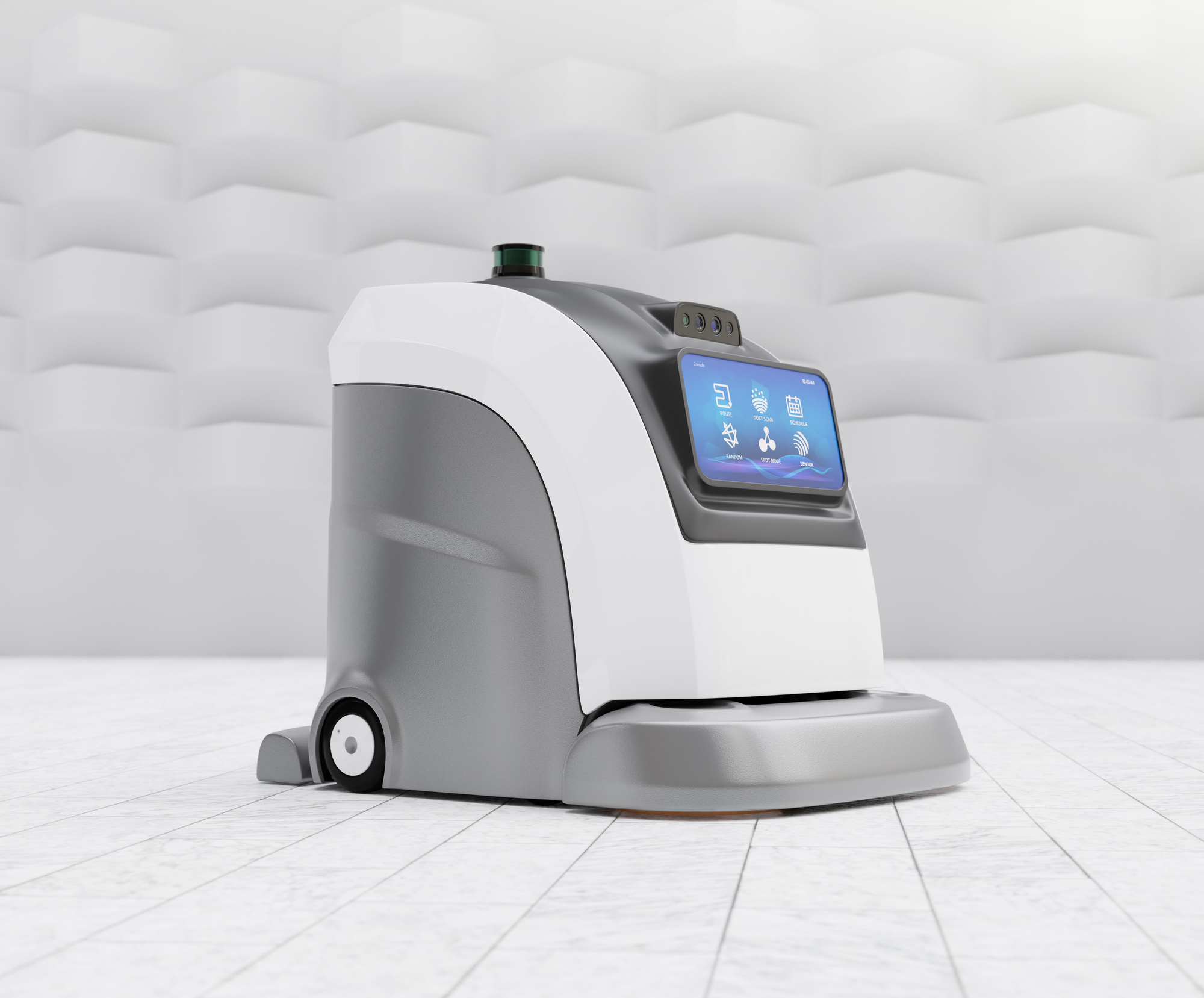 ホテルの窓を清掃するロボット